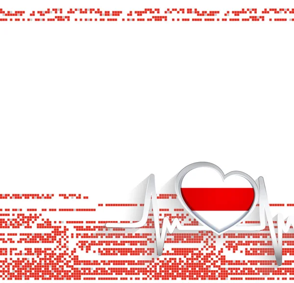 Patriottische Achtergrond Van Wit Rusland Wit Rusland Vlag Hartvormige Hartslag — Stockvector