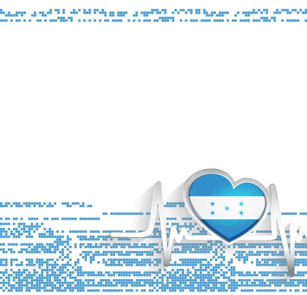 Honduras Contesto Patriottico Honduras Bandiera Forma Cuore Battito Cardiaco Linea — Vettoriale Stock