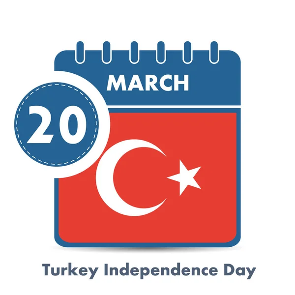 カレンダーページで10月20日独立記念日トルコ国旗で開きます ベクターカレンダー葉 — ストックベクタ
