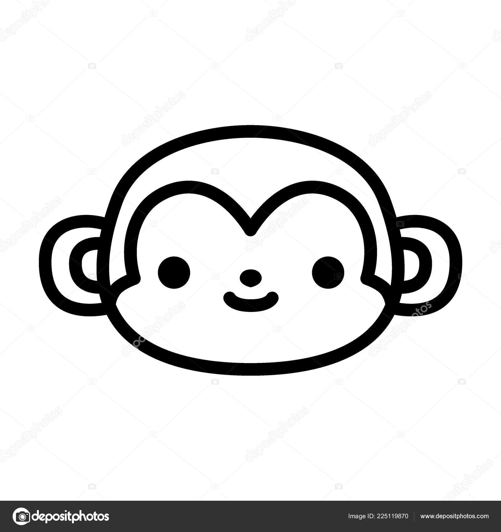 Macaco Sorrindo, Ícone De Desenho Animado Sobre Fundo Branco. Design  Colorido. Royalty Free SVG, Cliparts, Vetores, e Ilustrações Stock. Image  75567728