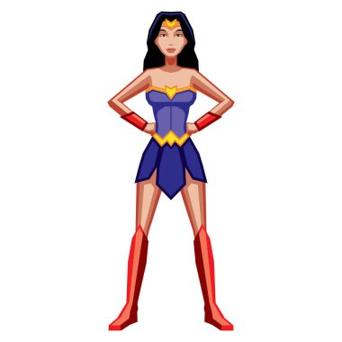 Vektör karikatür kadın çizgi roman Karakter yalıtılmış