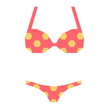 Vektör karikatür bikini simge beyaz arka planda Izole