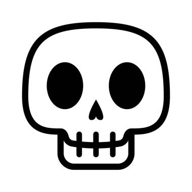 Vektör karikatür kafatası yüz beyaz arka planda Izole