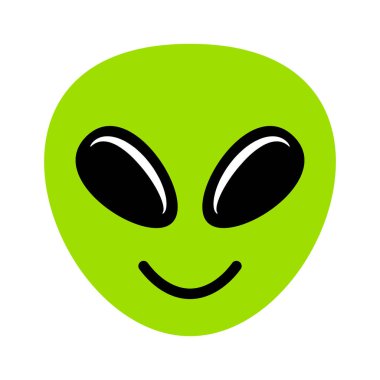 Vektör karikatür Alien Face beyaz arka planda Izole