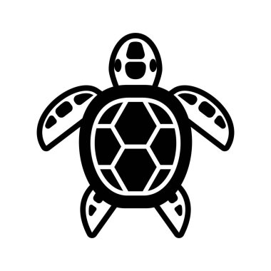 Vektör deniz kaplumbağa simgesi beyaz arka planda Izole