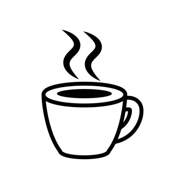 Vector fincan kahve simgesi beyaz arka planda Izole