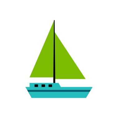 Vektör yelkenli simge beyaz arka planda yalıtılmış