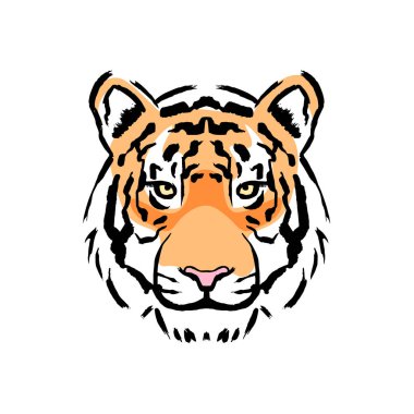 Vector Tiger Illustration beyaz arka planda Izole