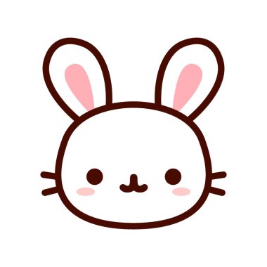 Vektör karikatür tavşan simgesi beyaz arka planda Izole