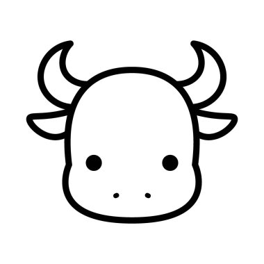 Vektör karikatür boğa simge beyaz arka planda Izole