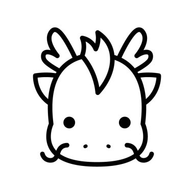 Vektör karikatür ejderha simgesi beyaz arka planda Izole