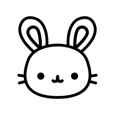 Vektör karikatür tavşan simgesi beyaz arka planda Izole