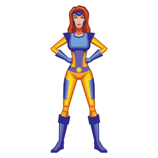 Vector Cartoon Female Comic Book Character Isolated — Stock Vector