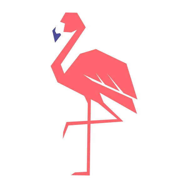 Vector Dibujos Animados Flamingo Icono Aislado Sobre Fondo Blanco — Vector de stock