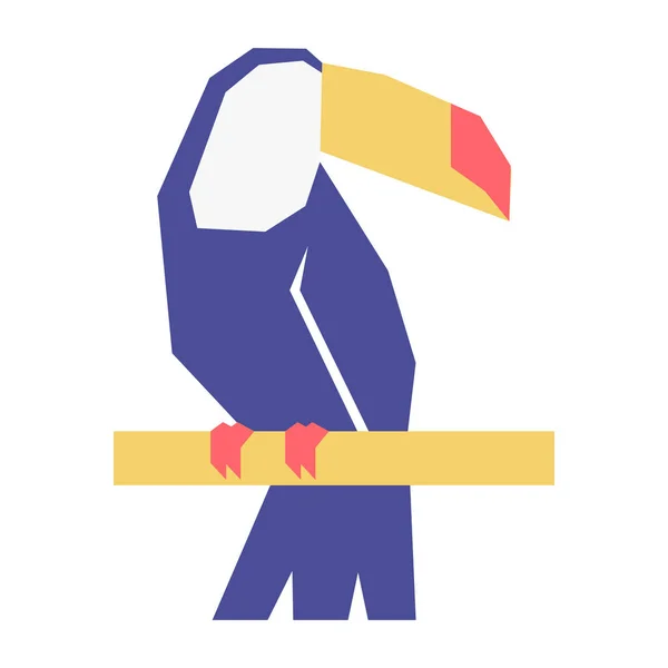 Vector Cartoon Toucan Icon Geïsoleerd Witte Achtergrond — Stockvector