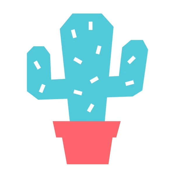 Vector Cartoon Cactus Icoon Geïsoleerd Witte Achtergrond — Stockvector