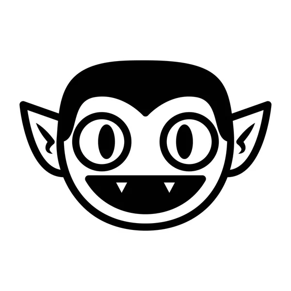 Vector Cartoon Vampiro Rosto Isolado Fundo Branco — Vetor de Stock