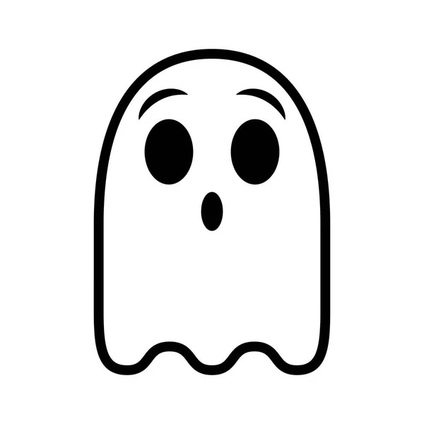 Vektor Cartoon Ghost Face Isolerad Vit Bakgrund — Stock vektor