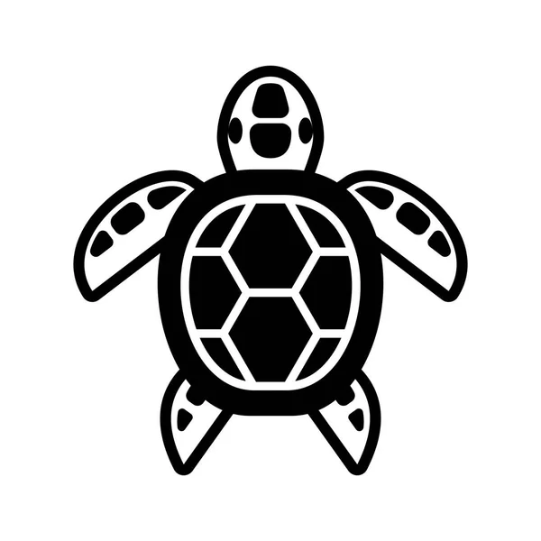 Vector Sea Turtle Icon Geïsoleerd Witte Achtergrond — Stockvector