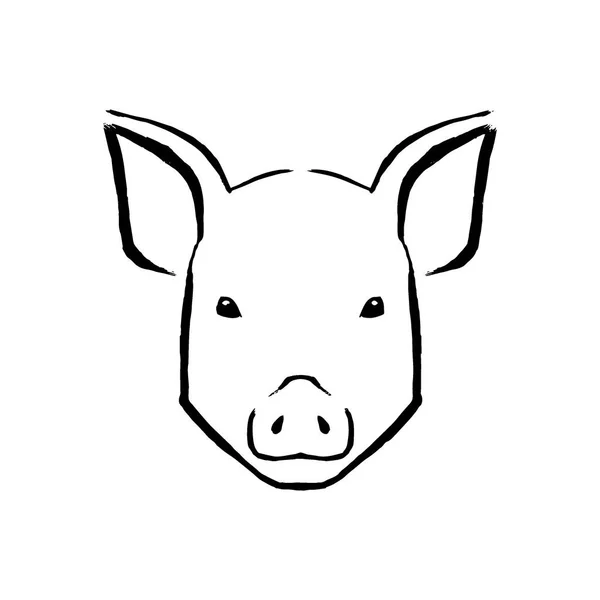 Illustration Cochon Vectoriel Isolé Sur Fond Blanc — Image vectorielle
