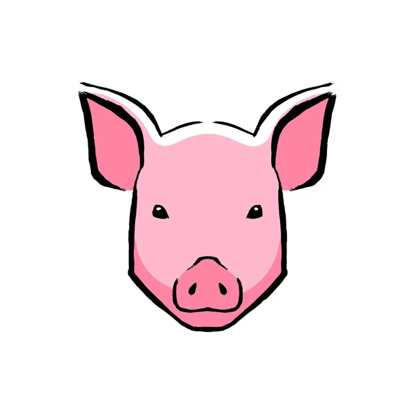 Vector Pig Ilustracja Białym Tle — Wektor stockowy
