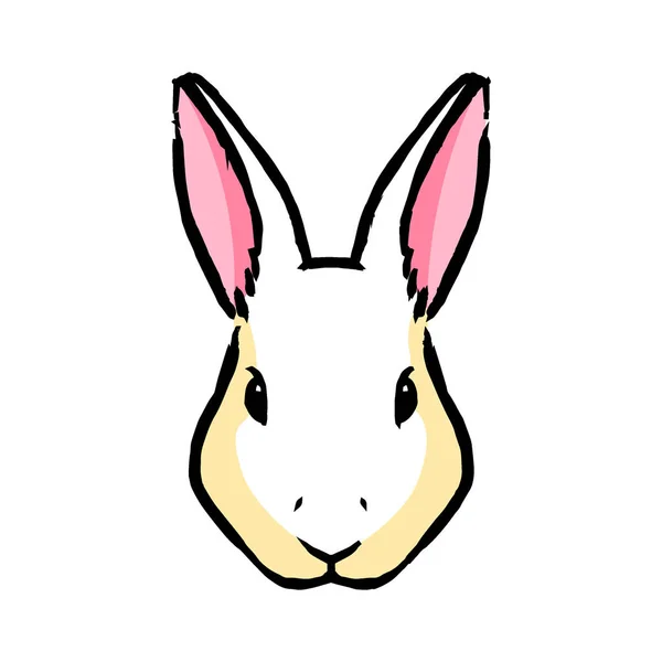 白い背景に孤立したベクトルウサギのイラスト — ストックベクタ