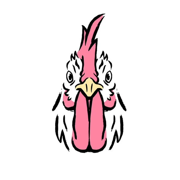 Vector Rooster Illustration Isolated White Background — Stock Vector