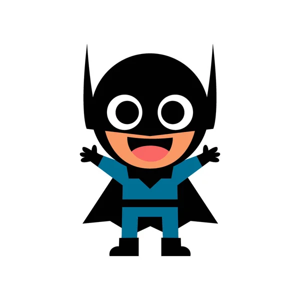 Vector Cartoon Super Hero Kid Illustration Isolated — Stock Vector