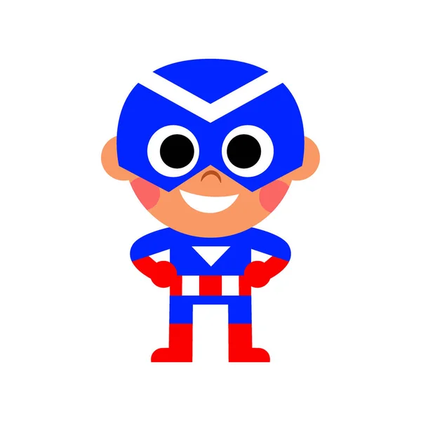 Vector Dibujos Animados Super Héroe Niño Ilustración Aislado — Vector de stock