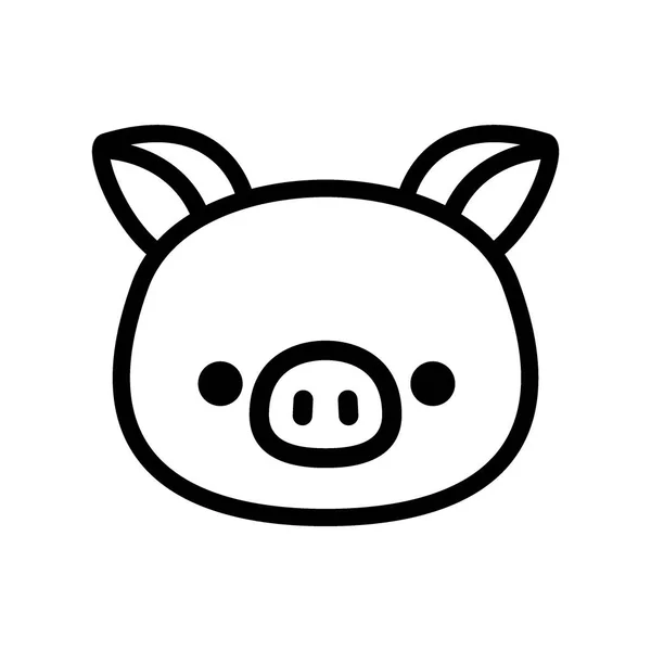 Vektor Cartoon Schwein Symbol Isoliert Auf Weißem Hintergrund — Stockvektor