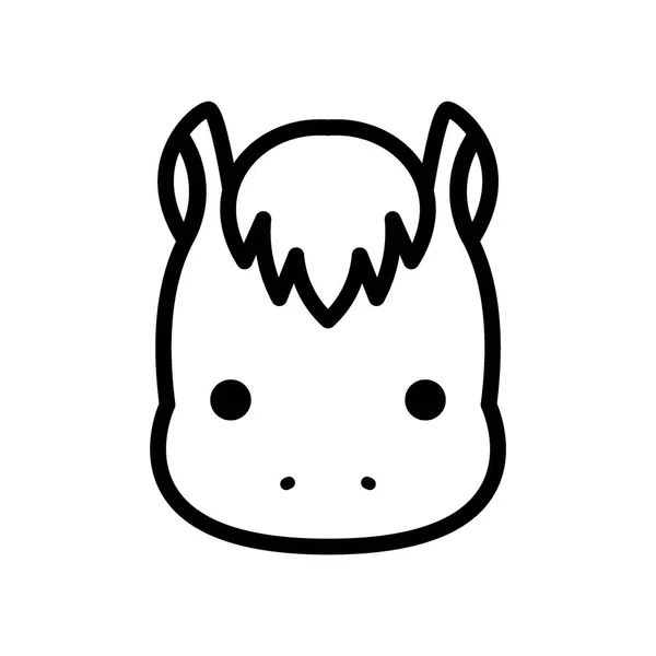 Ícone Cavalo Dos Desenhos Animados Vetor Isolado Fundo Branco — Vetor de Stock