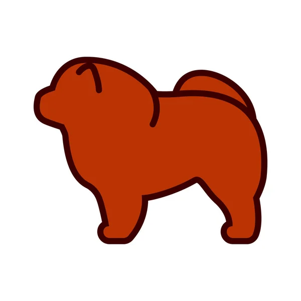 Vector Chow Chow Dog Icon Geïsoleerd Witte Achtergrond — Stockvector