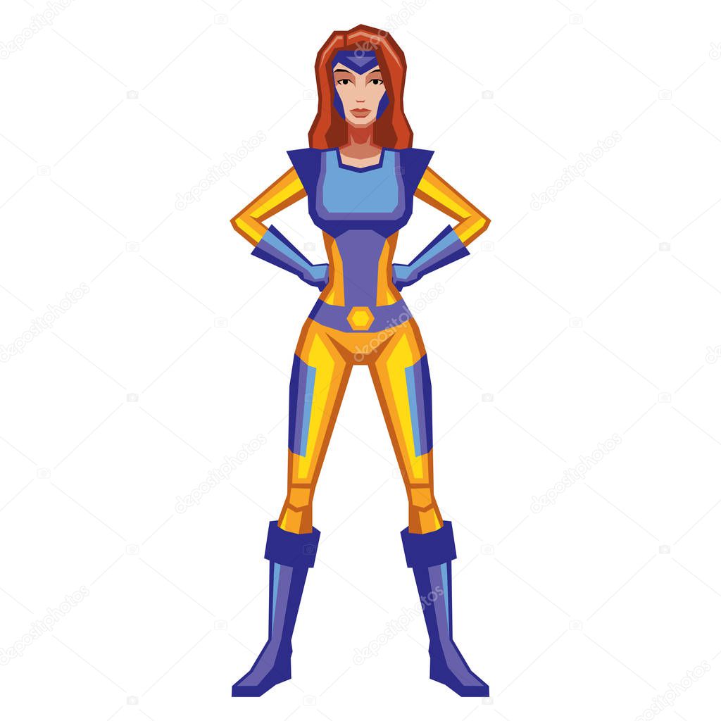 Vector Cartoon Female Comic Book Character Isolated