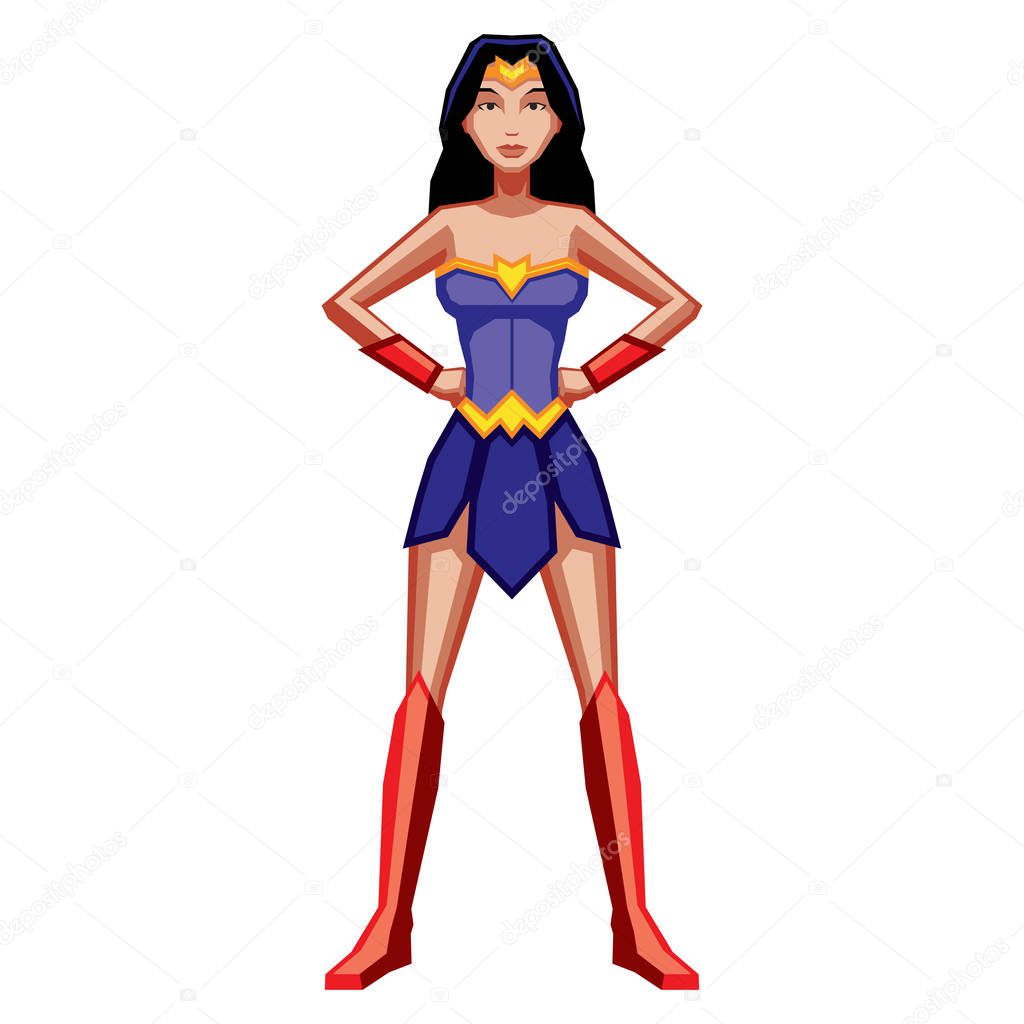 Vector Cartoon Female Comic Book Character Isolated