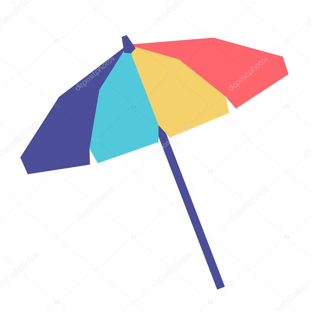 Vector Cartoon Umbrella Icon Isolated On White Background