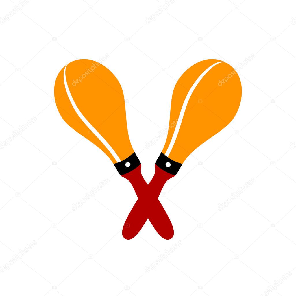 Vector Maracas Icon Isolated On White Background