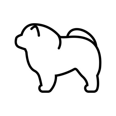 Vector Chow Chow Köpek simgesi beyaz arka planda Izole