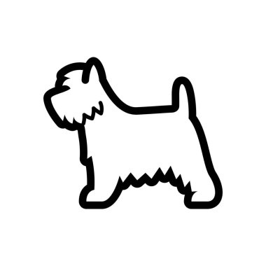 Vector West Highland beyaz Terrier köpek simgesi beyaz arka planda Izole
