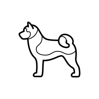 Vektör Akita Inu köpek simgesi beyaz arka planda Izole