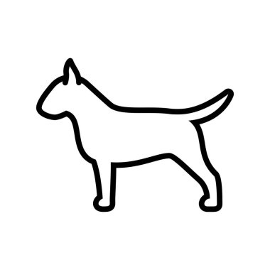 Vector Bull Terrier köpek simgesi beyaz arka planda Izole