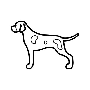 Vektör pointer köpek simgesi beyaz arka planda yalıtılmış