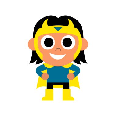 Beyaz Arka Plan Üzerinde İzole Kostüm ile Vektör Karikatür Çocuk