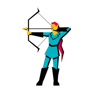 Vektör RPG ortaçağ fantezi elf karakter Izole