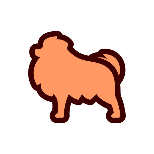 Vector Pomeranian Dog Icono Aislado Sobre Fondo Blanco — Vector de stock
