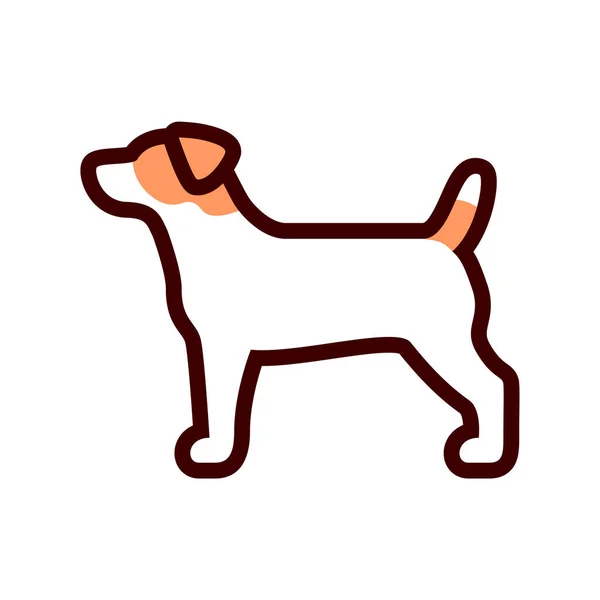 Icona Del Cane Del Terrier Vettoriale Jack Russel Isolata Sfondo — Vettoriale Stock