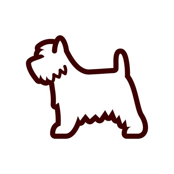 Vector West Highland White Terrier Dog Icon Isolated White Background — Stock Vector