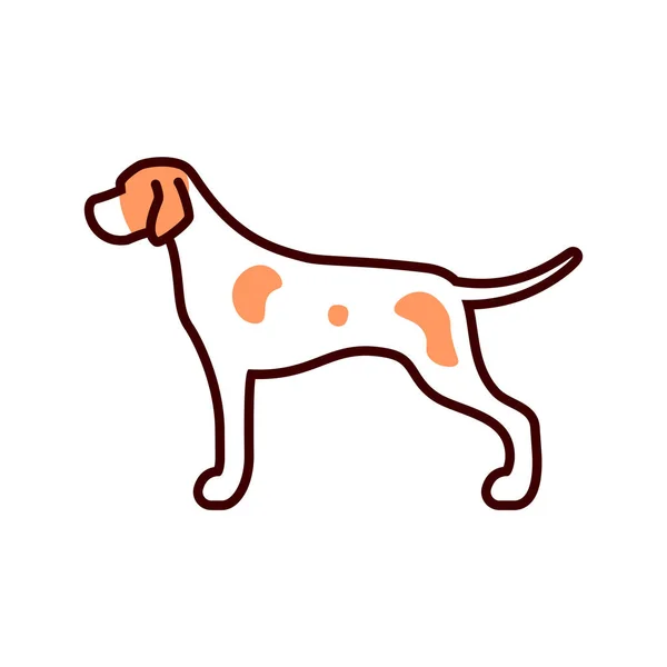 Vector Puntero Perro Icono Aislado Sobre Fondo Blanco — Vector de stock