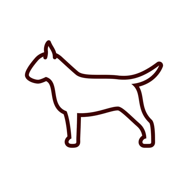 Vector Bull Terrier Perro Icono Aislado Sobre Fondo Blanco — Archivo Imágenes Vectoriales