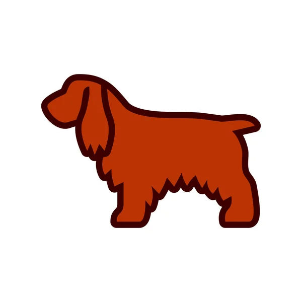 Vector Cocker Spaniel Dog Icon Isolado Fundo Branco — Vetor de Stock
