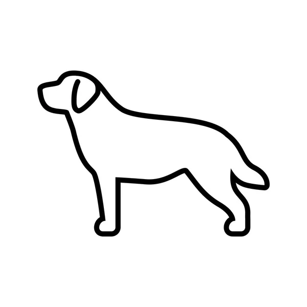 Vektor Labrador Retriever Hund Ikonen Isolerad Vit Bakgrund — Stock vektor
